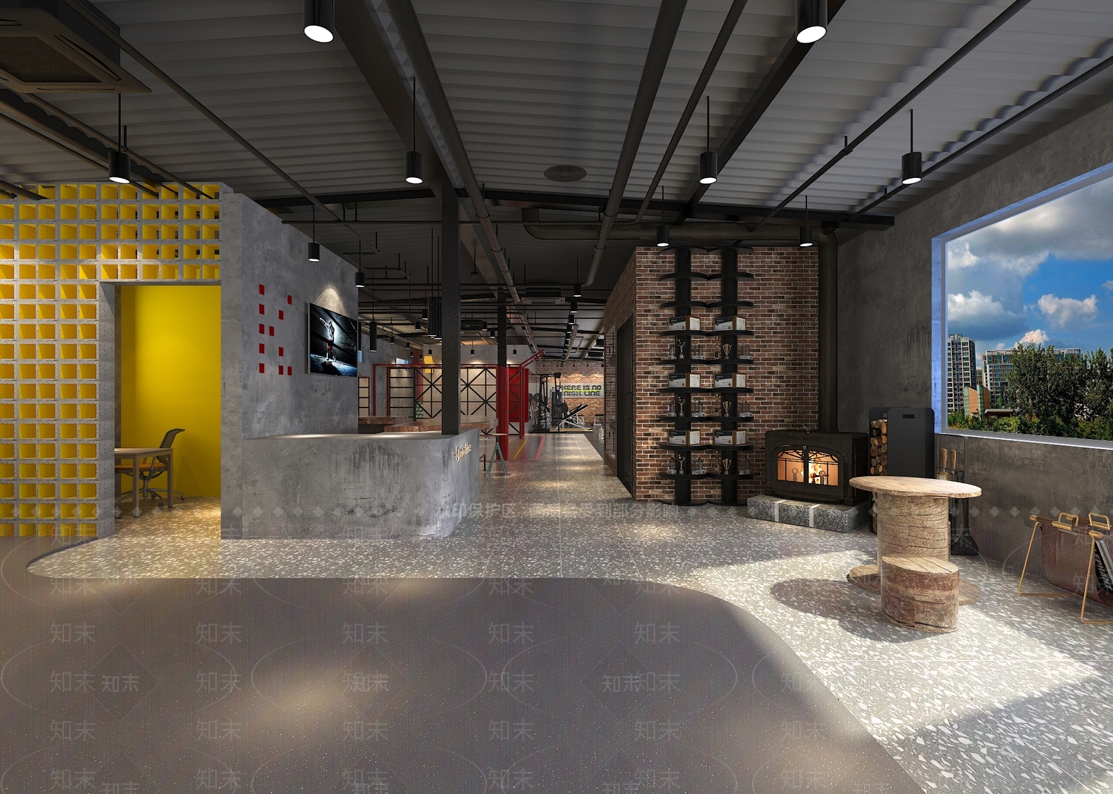 工业风健身房3D模型下载【ID:1155482595】