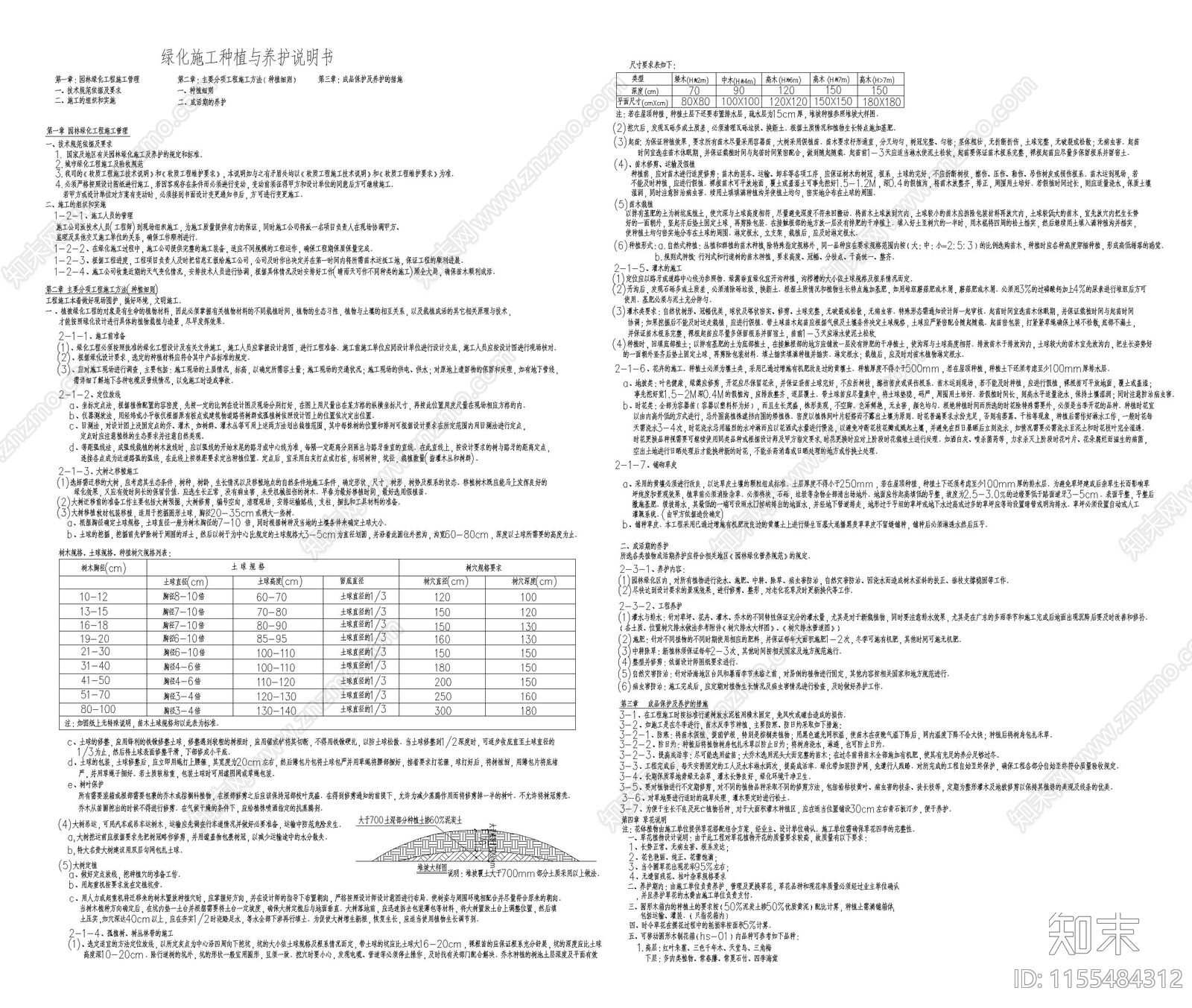 绿化施工种植与养护说明书施工图下载【ID:1155484312】