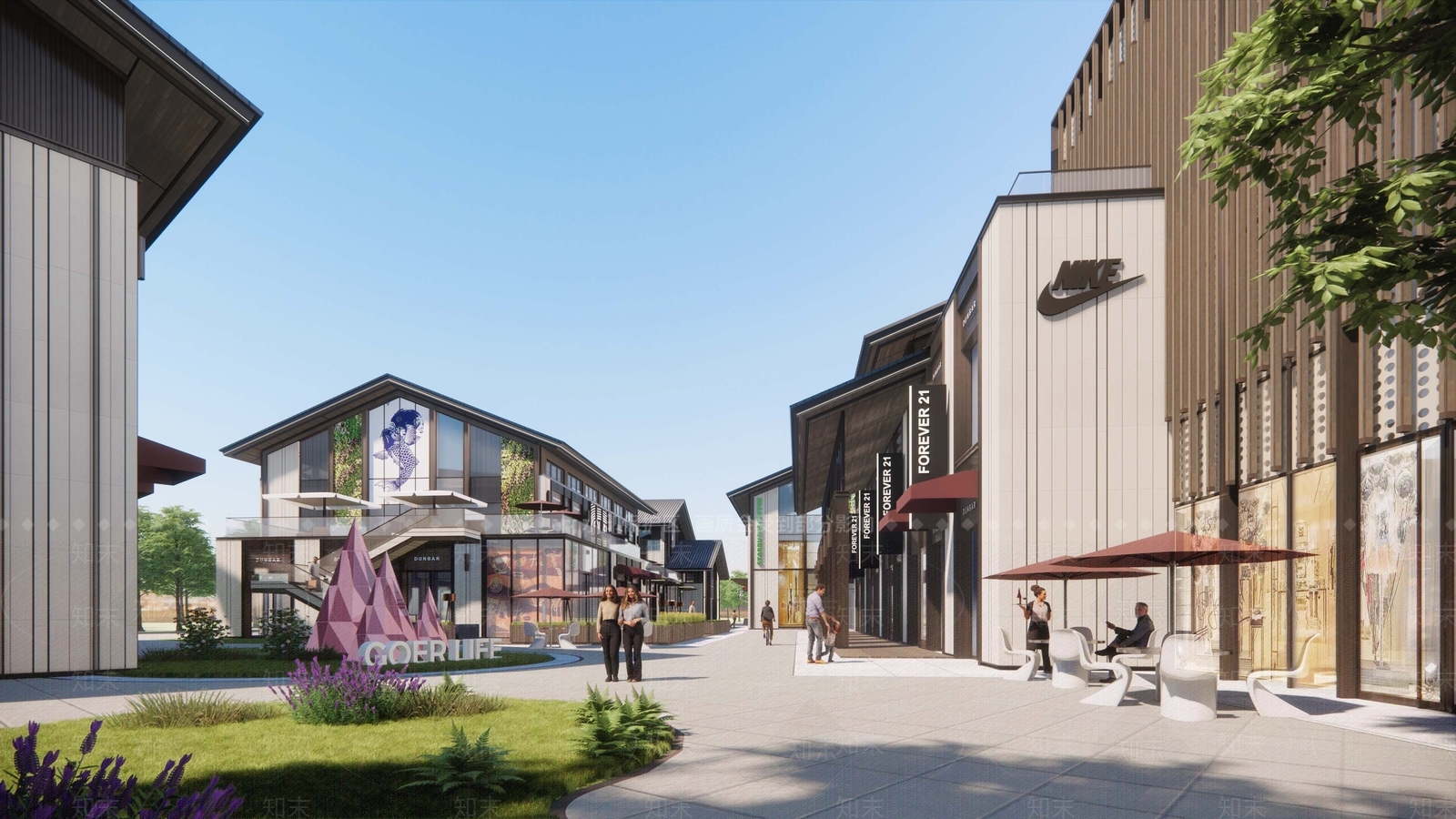 新中式太古里风格商业街SU模型下载【ID:1155485578】