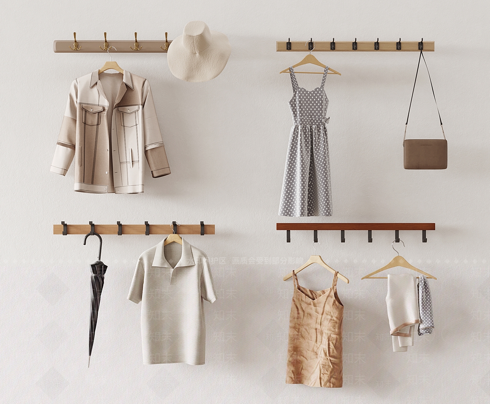 现代衣服挂钩3D模型下载【ID:1155486992】