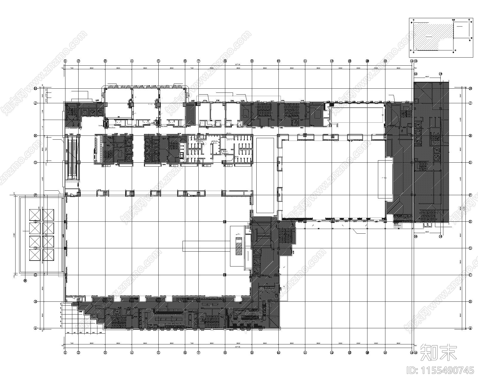 泉州某现代轻奢会议室平面立面施工图下载【ID:1155490745】