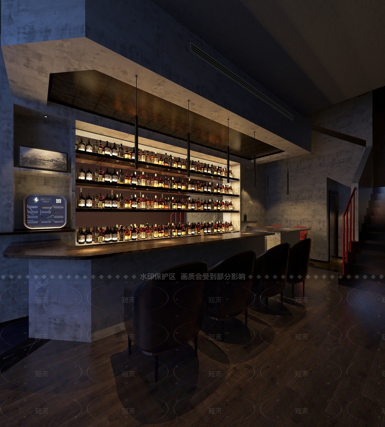 工业风暗黑酒吧3D模型下载【ID:1155491971】