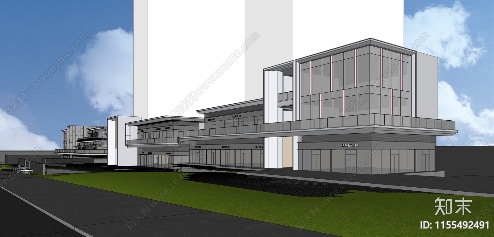 现代沿街商业SU模型下载【ID:1155492491】