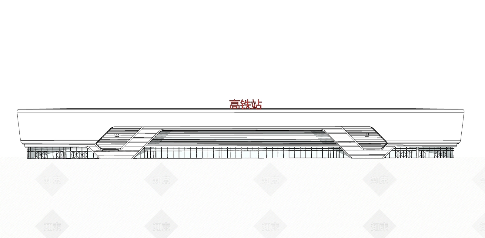 现代火车高铁站SU模型下载【ID:1155493544】