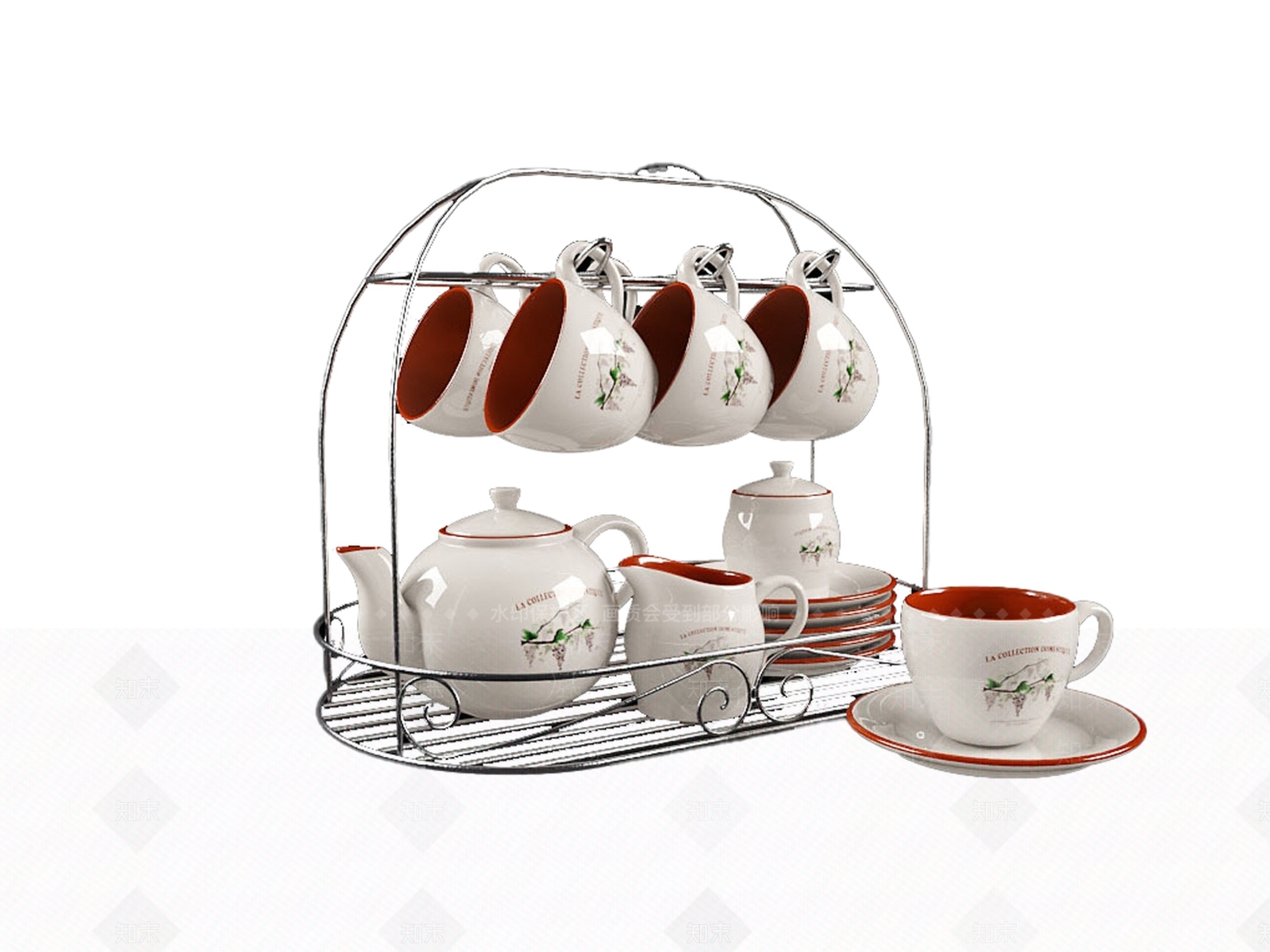 欧式古典茶具3D模型下载【ID:1155494124】