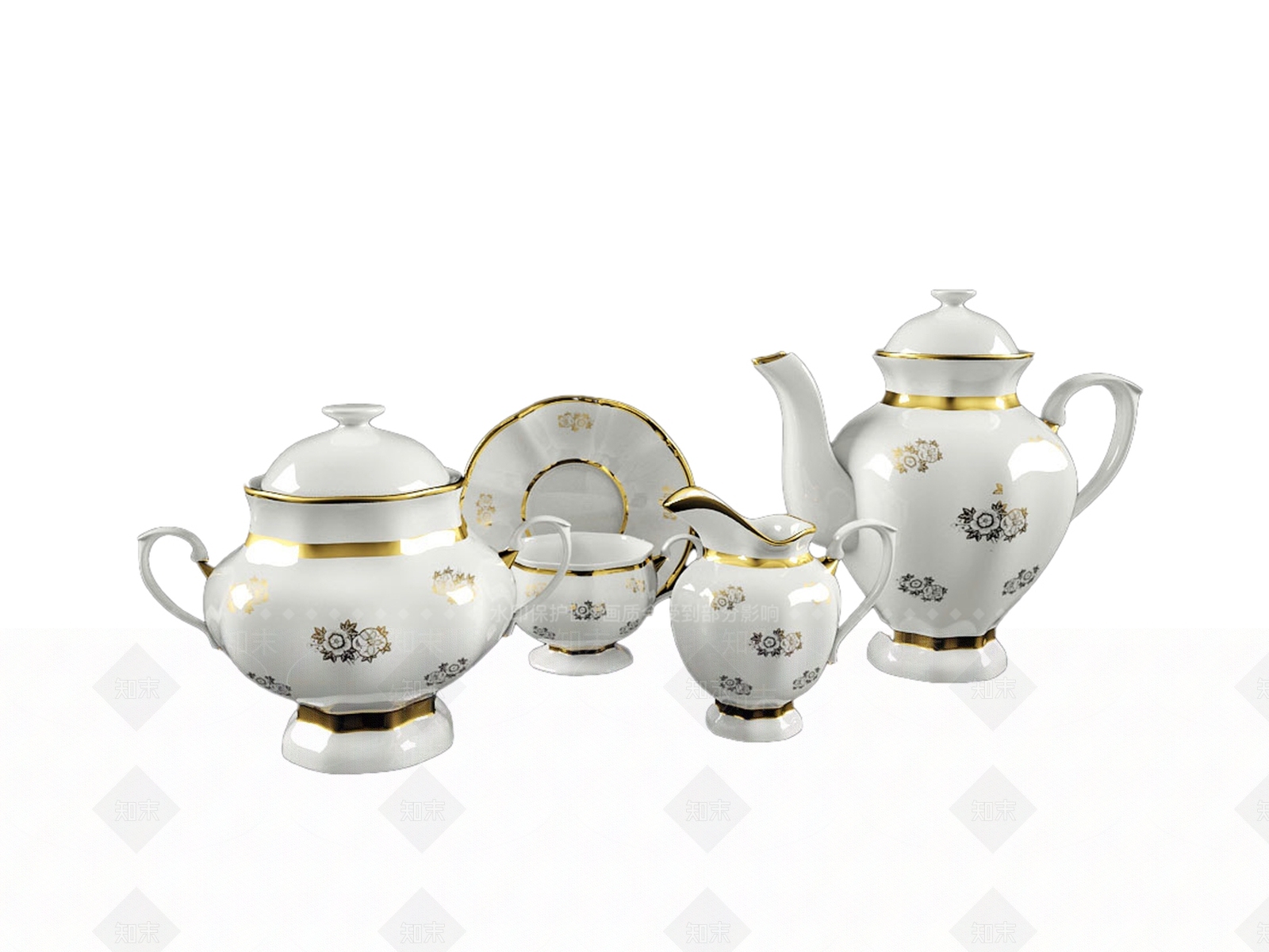 欧式古典茶具3D模型下载【ID:1155494757】