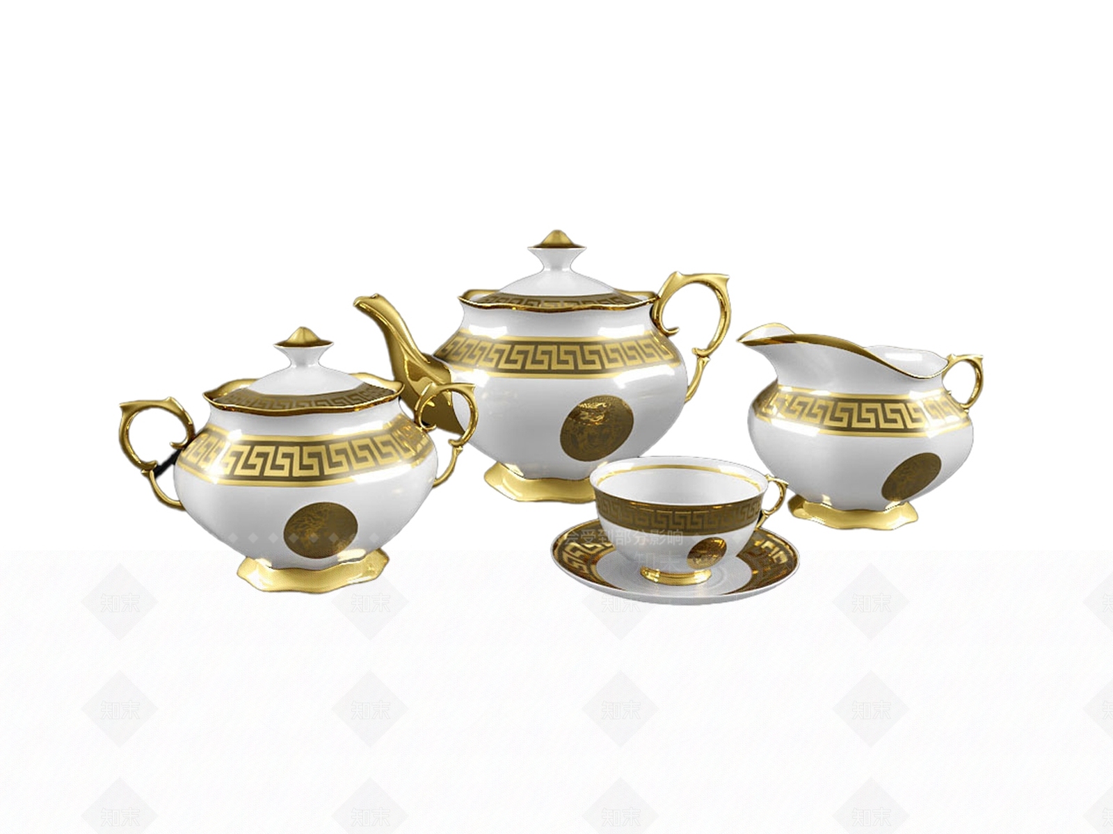 欧式古典茶具3D模型下载【ID:1155495407】