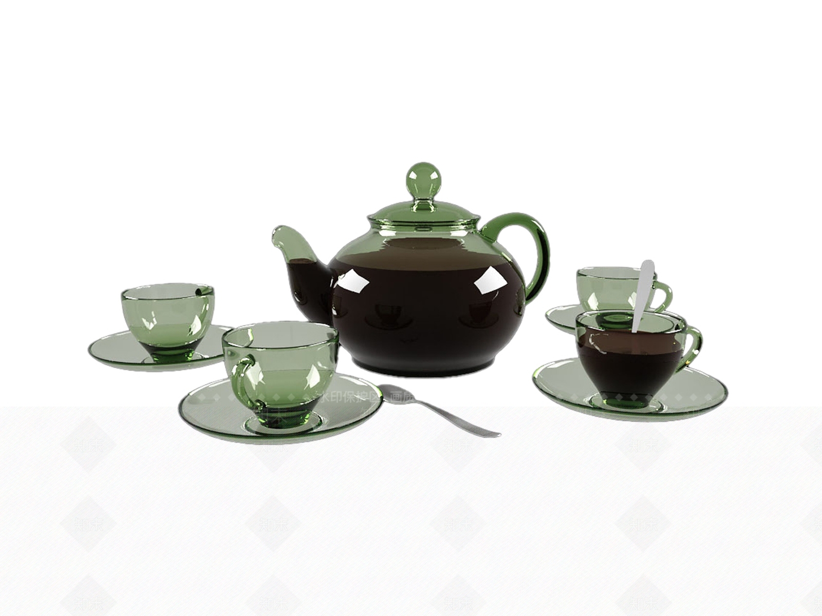 现代茶具3D模型下载【ID:1155495516】