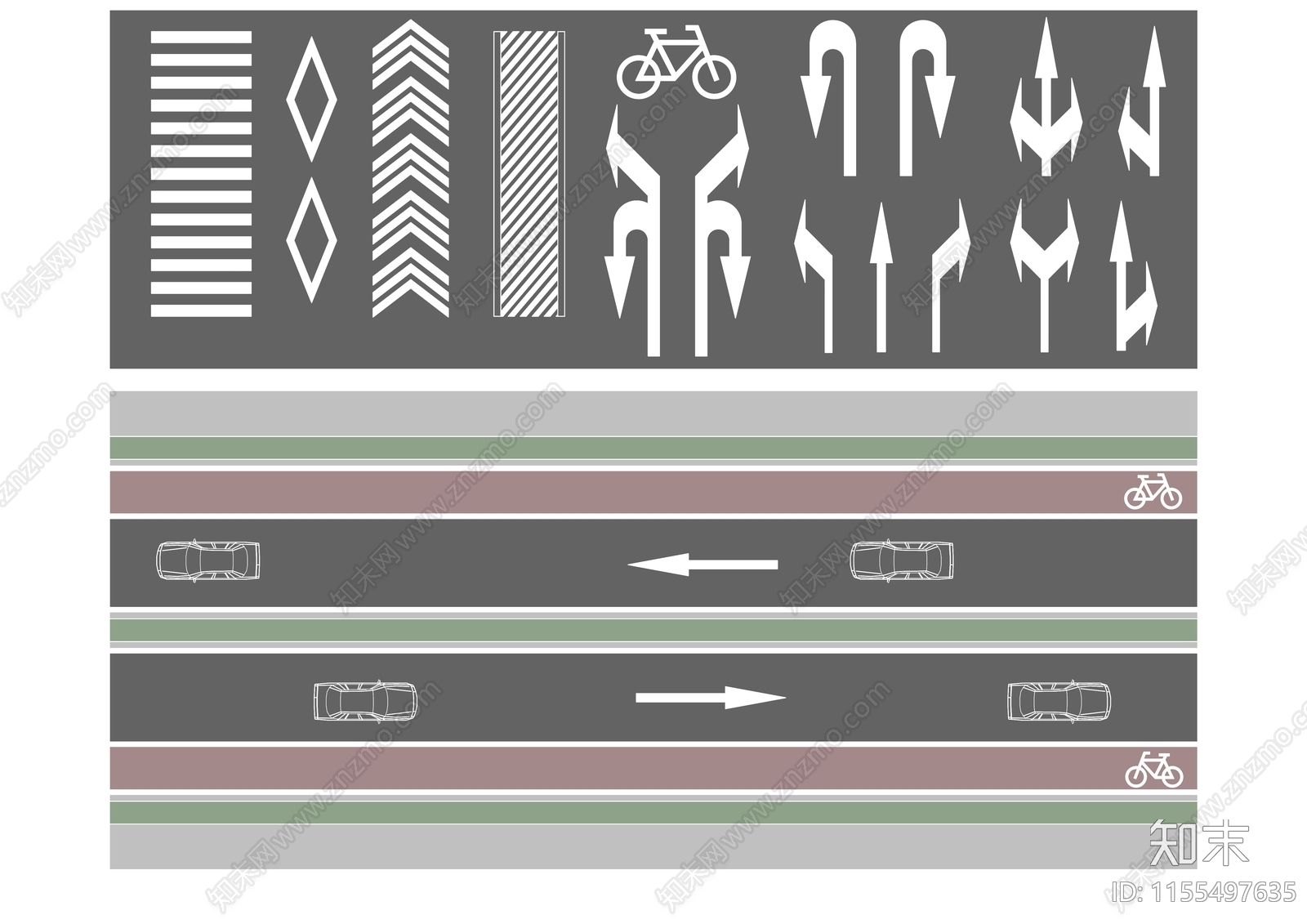 道路导向箭头施工图下载【ID:1155497635】