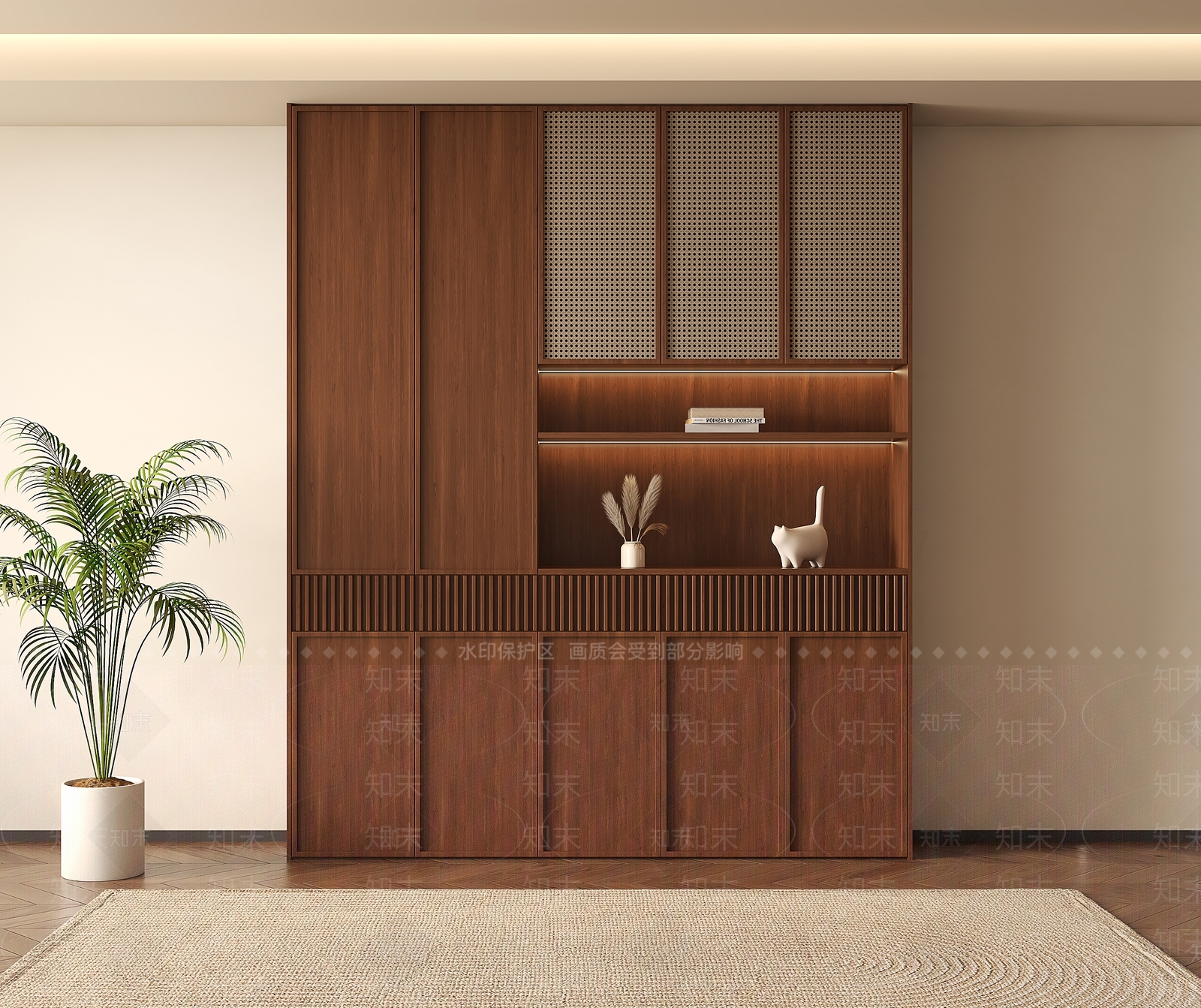 现代中古风鞋柜SU模型下载【ID:1155498502】