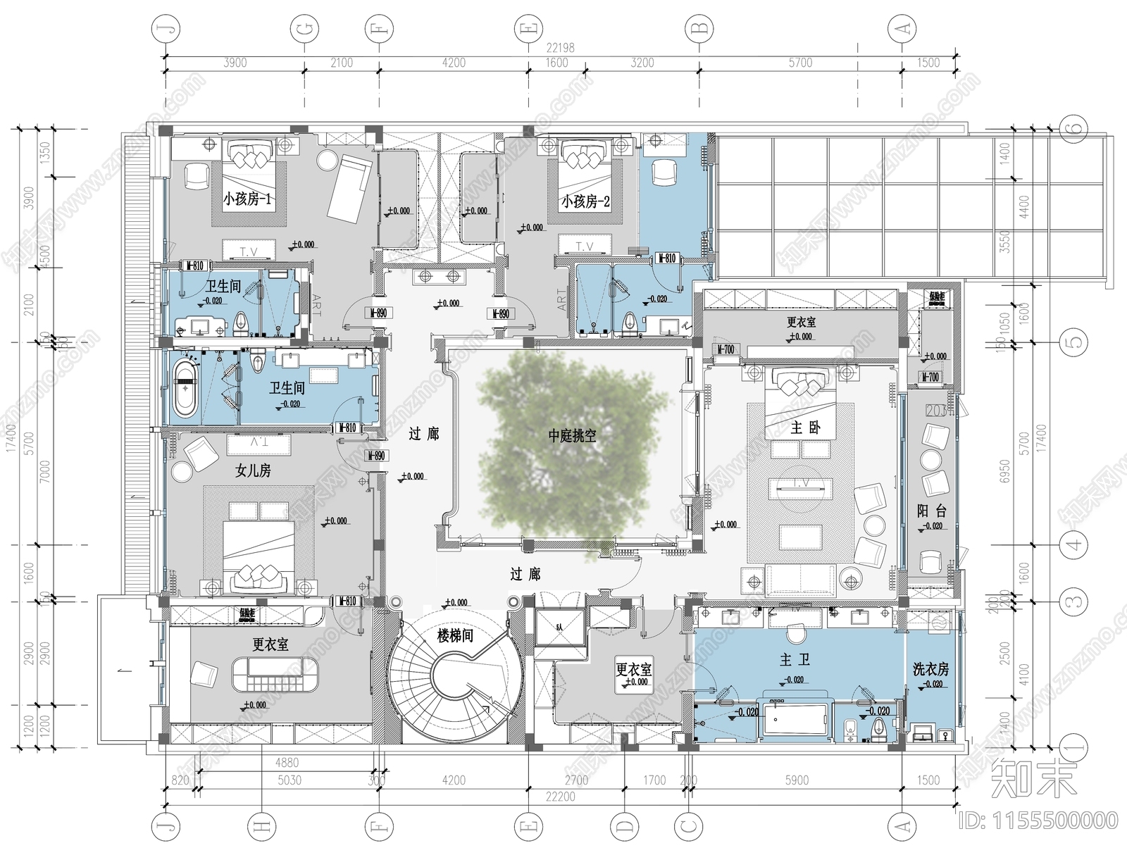 350平别墅平面布置图施工图下载【ID:1155500000】
