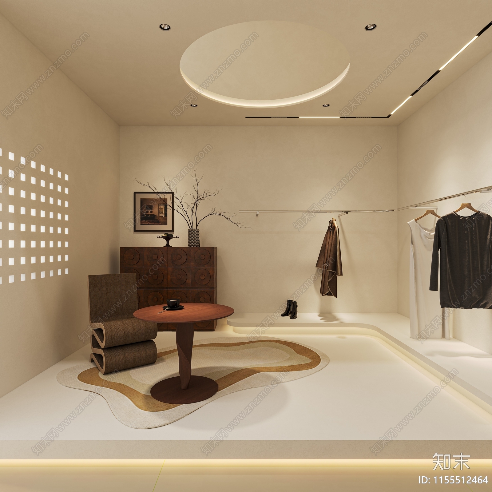 侘寂简约服装店3D模型下载【ID:1155512464】