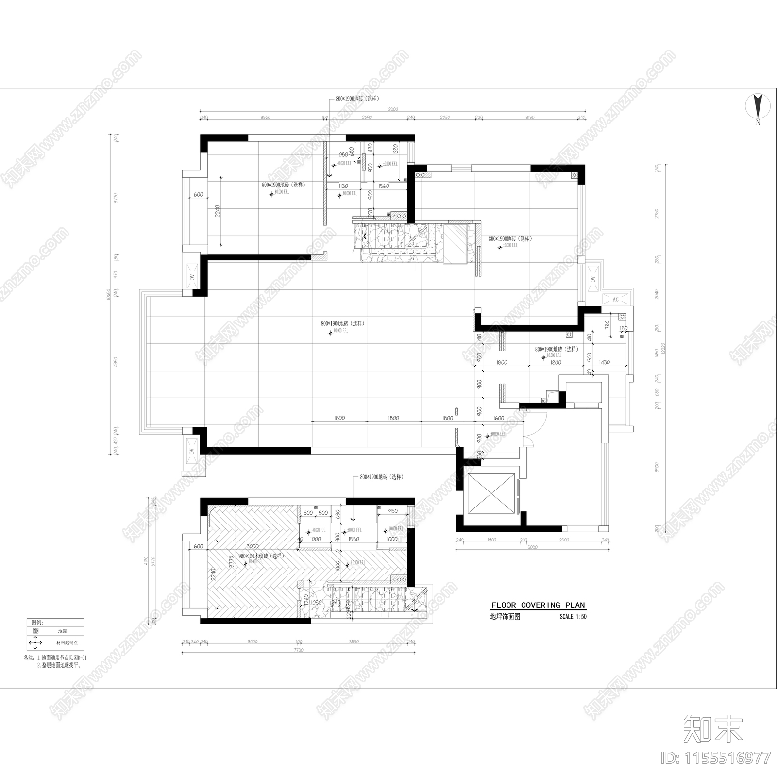 现代意式深色系家装平面图施工图下载【ID:1155516977】