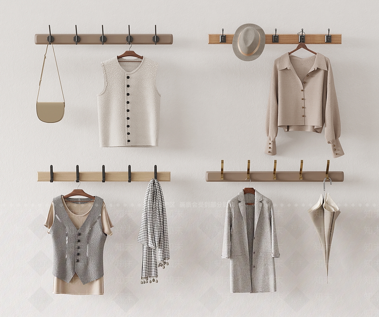 现代衣服挂钩3D模型下载【ID:1155520490】