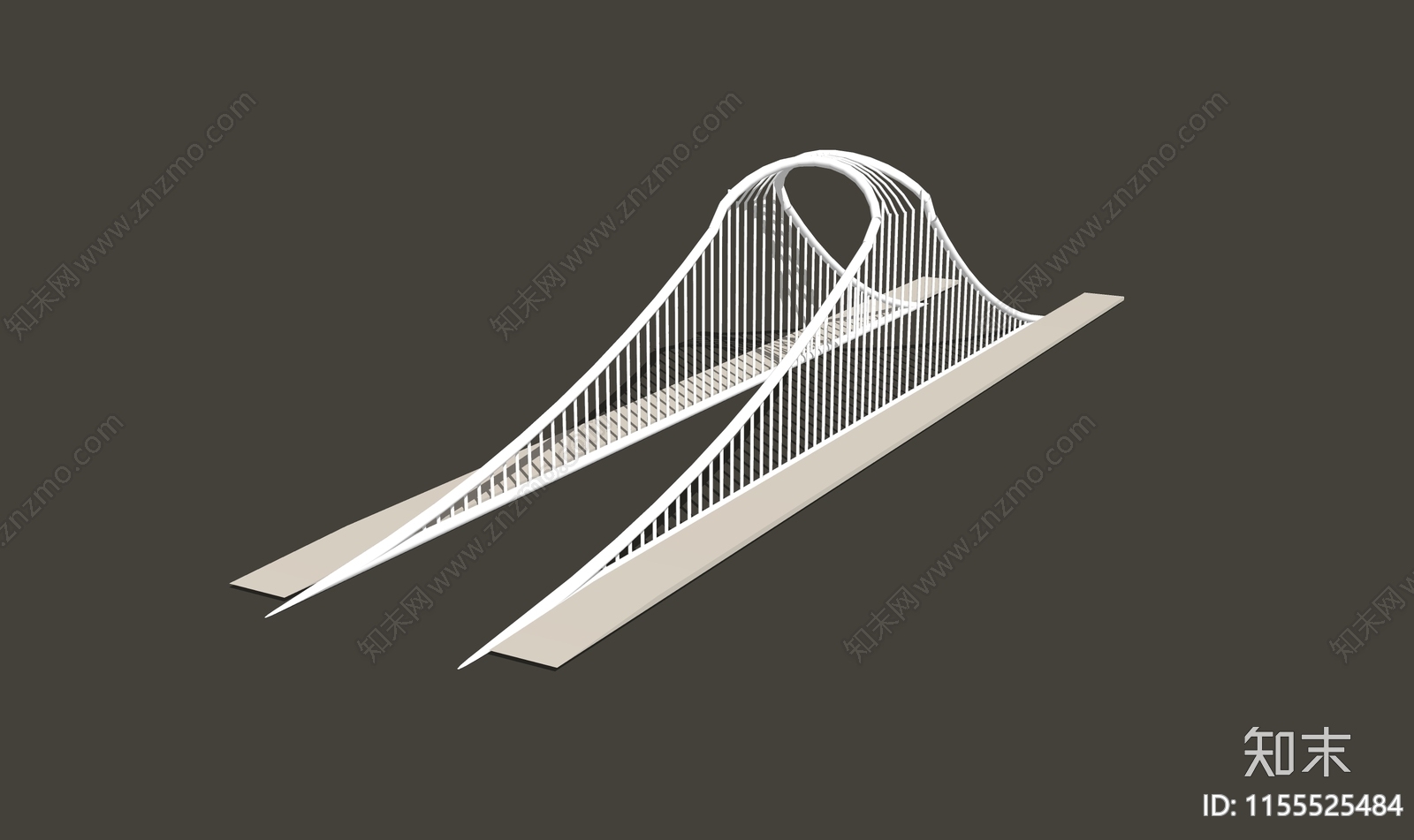 现代风格景观桥SU模型下载【ID:1155525484】