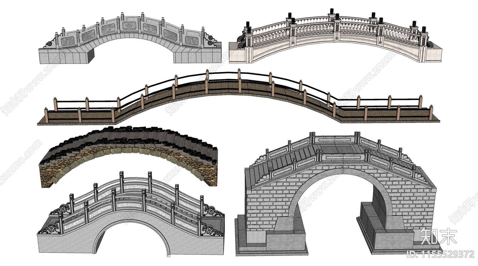 中式石桥SU模型下载【ID:1155529372】
