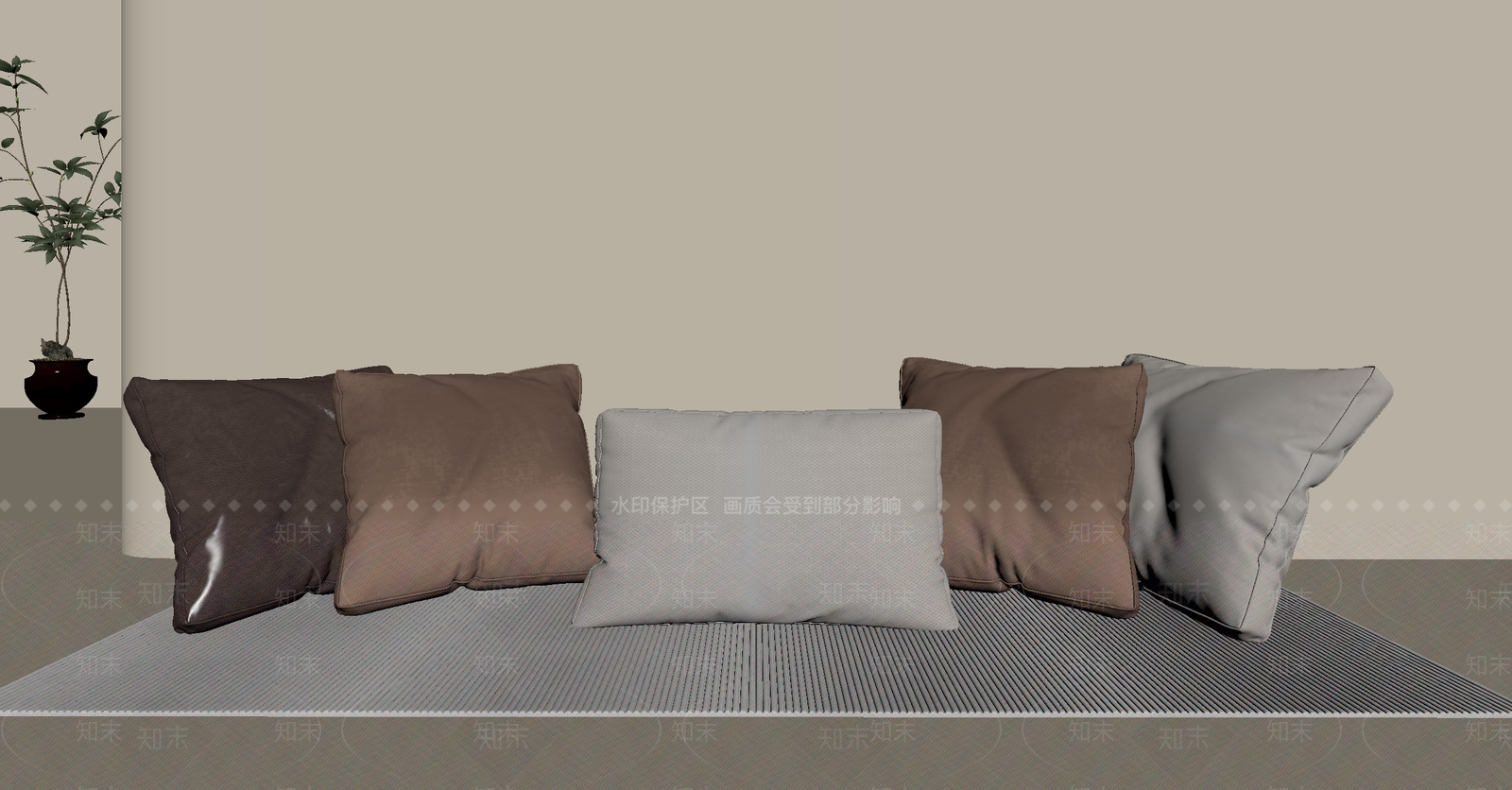 现代沙发抱枕SU模型下载【ID:1155531275】
