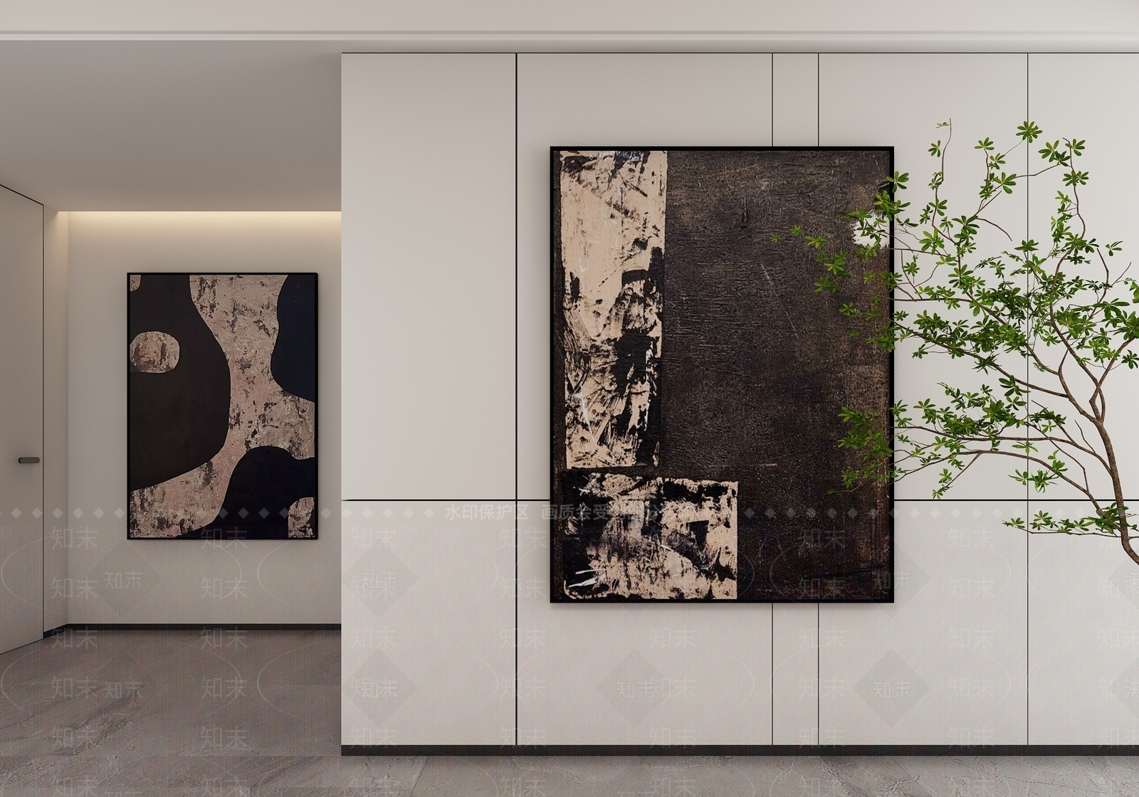 现代装饰挂画3D模型下载【ID:1155533541】