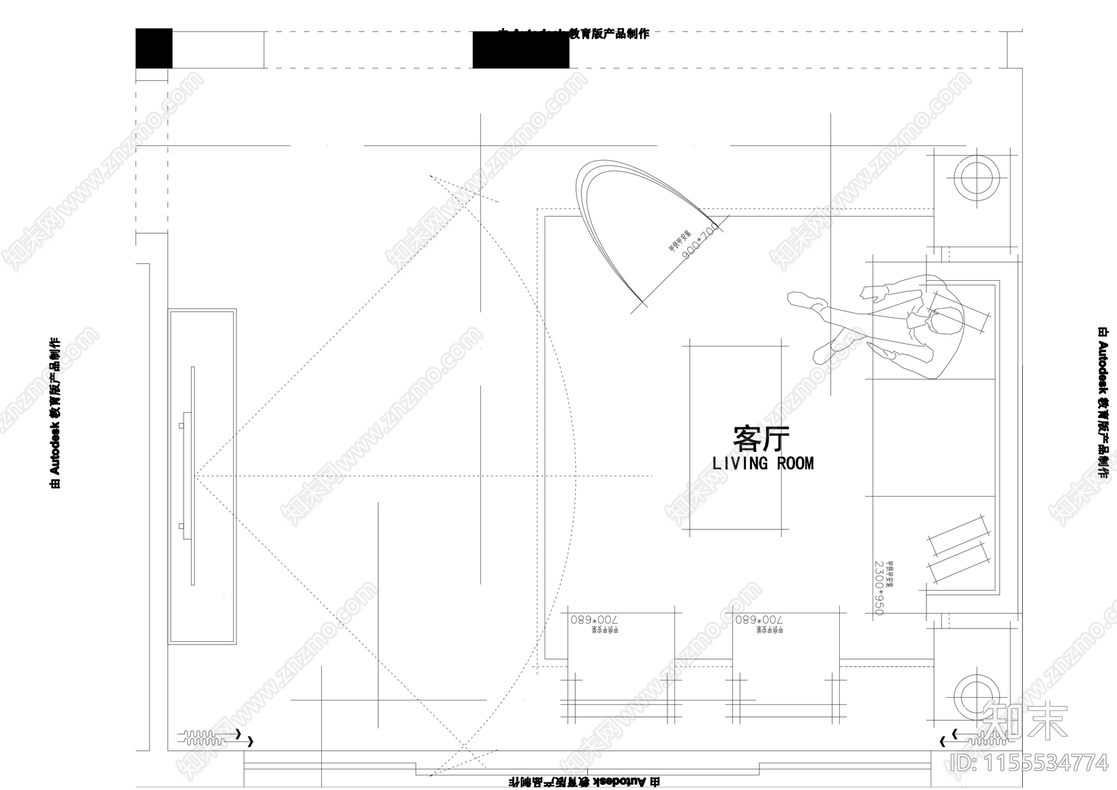 美式乡村客cad施工图下载【ID:1155534774】