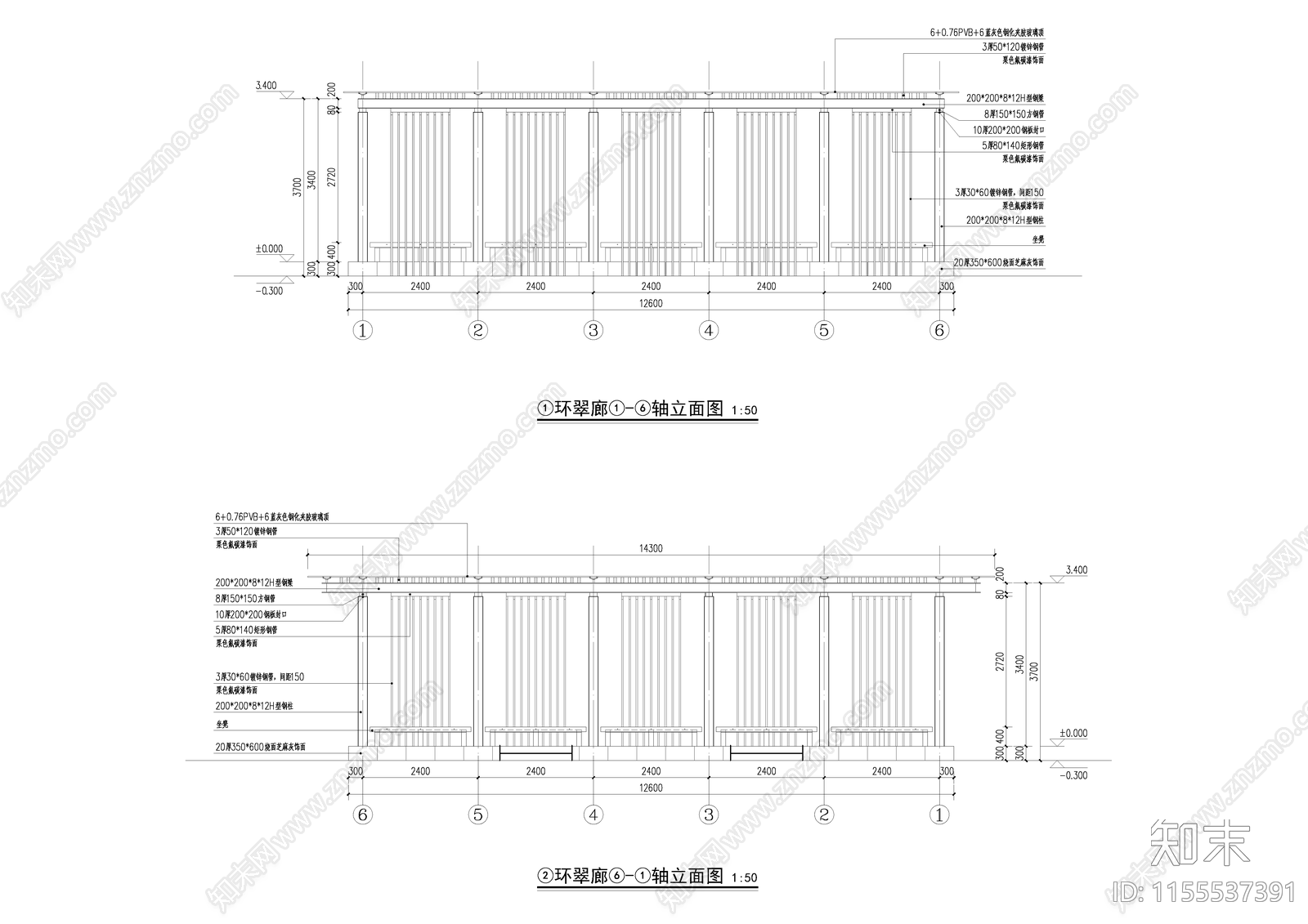 廊cad施工图下载【ID:1155537391】