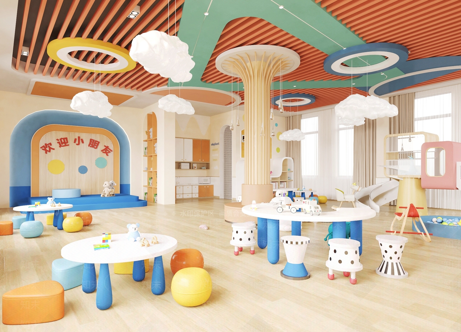 现代幼儿园3D模型下载【ID:1155540078】