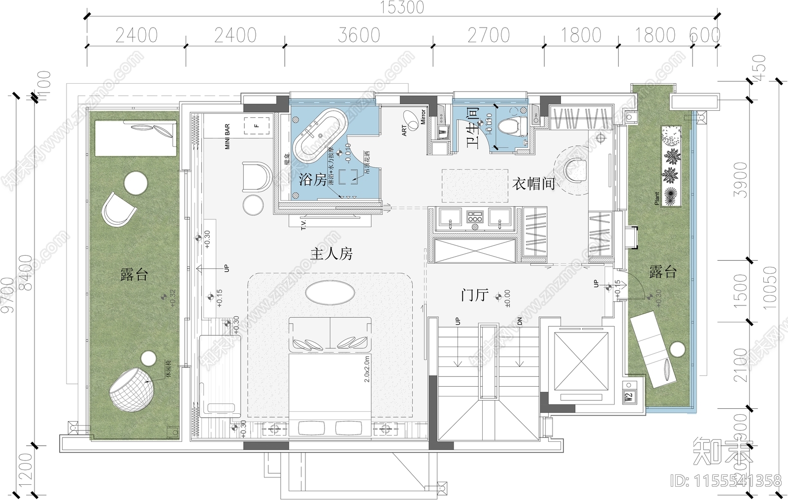 150平主人套房设计平面图cad施工图下载【ID:1155541358】