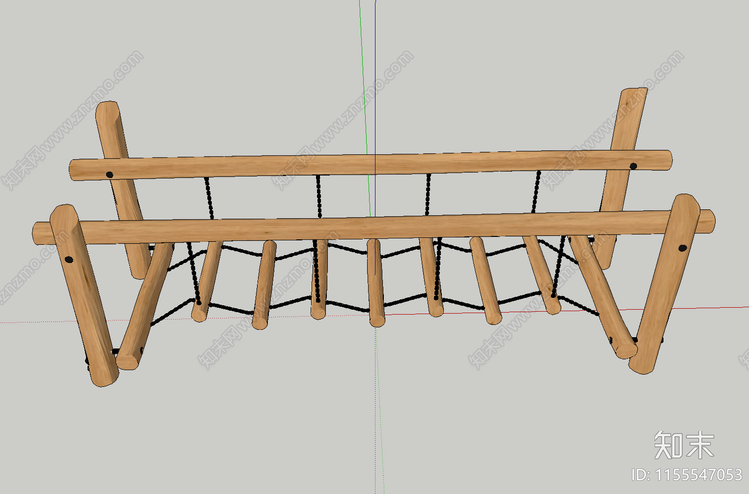 原木平衡木SU模型下载【ID:1155547053】