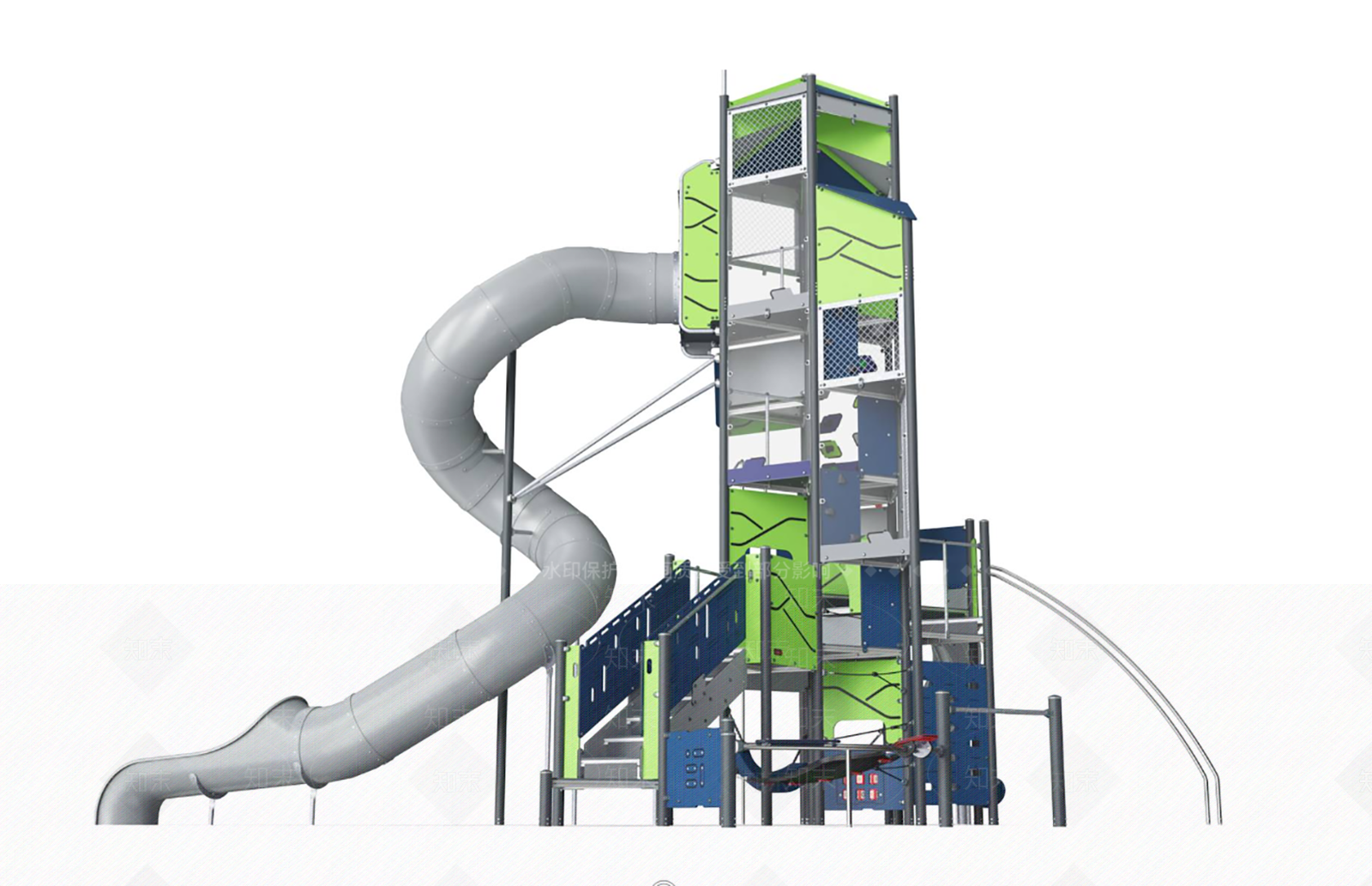 大型儿童活动设施组合SU模型下载【ID:1155547143】