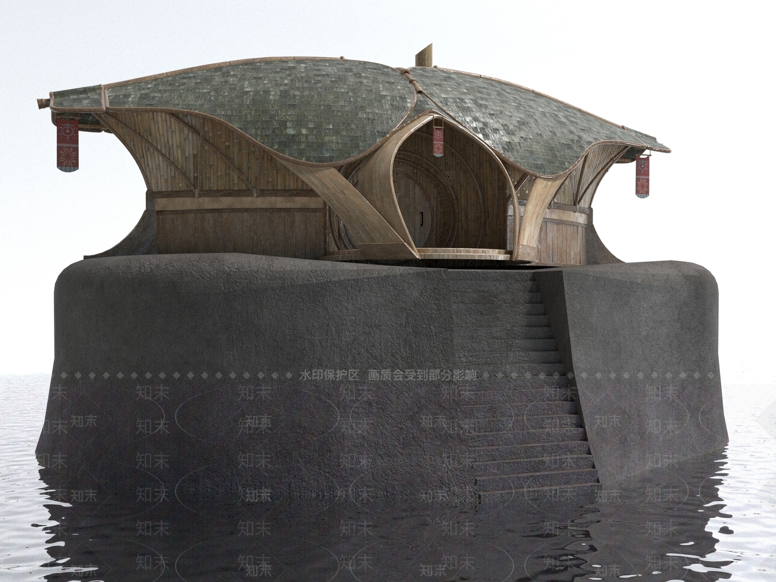 现代风格单体建筑3D模型下载【ID:1155615486】