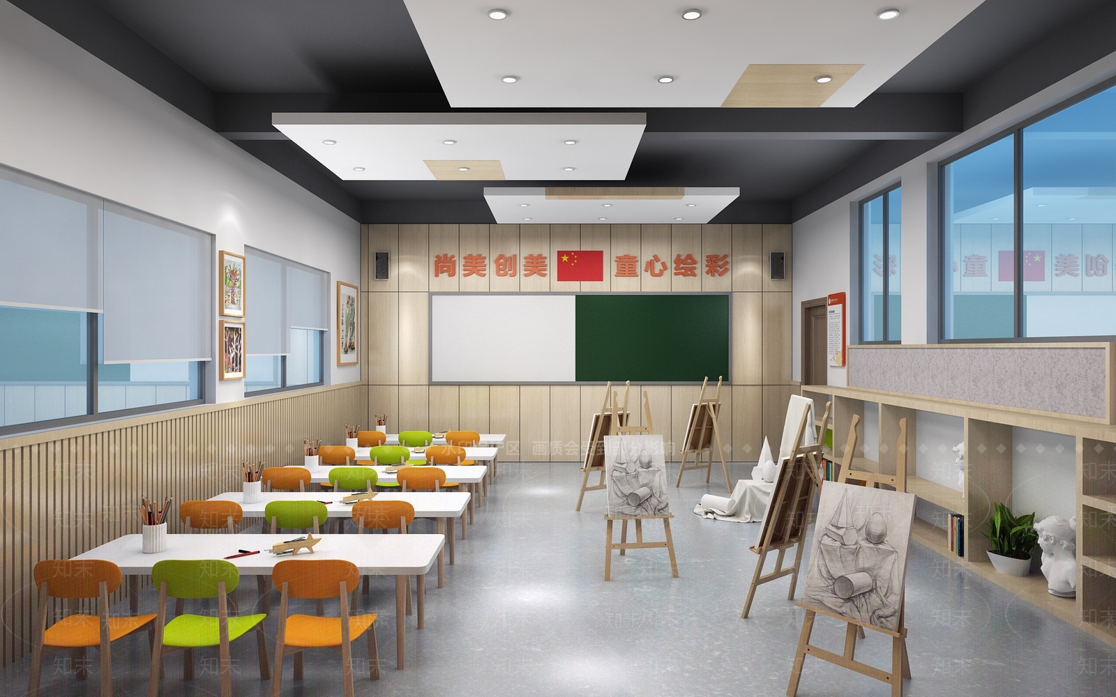 现代教室3D模型下载【ID:1155554926】