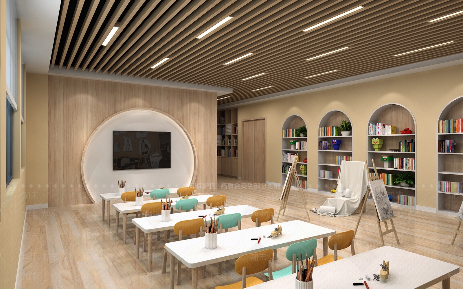 现代教室3D模型下载【ID:1155555036】