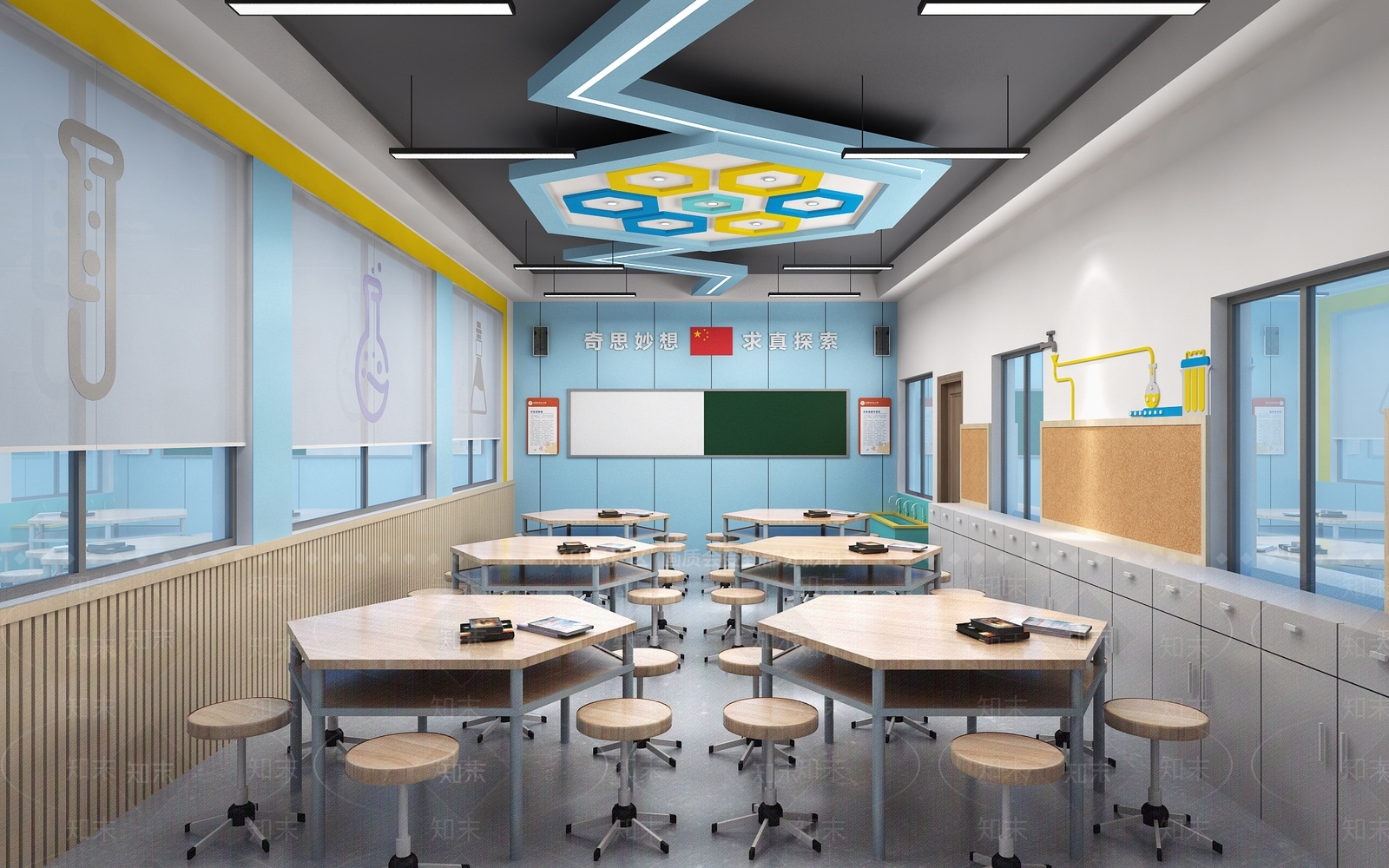 现代教室3D模型下载【ID:1155555106】