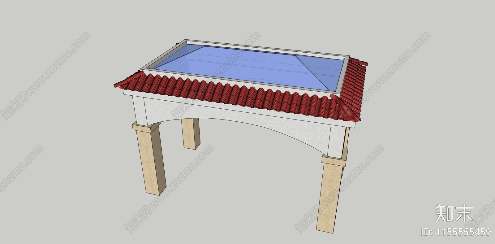 现代透光亭子SU模型下载【ID:1155555459】
