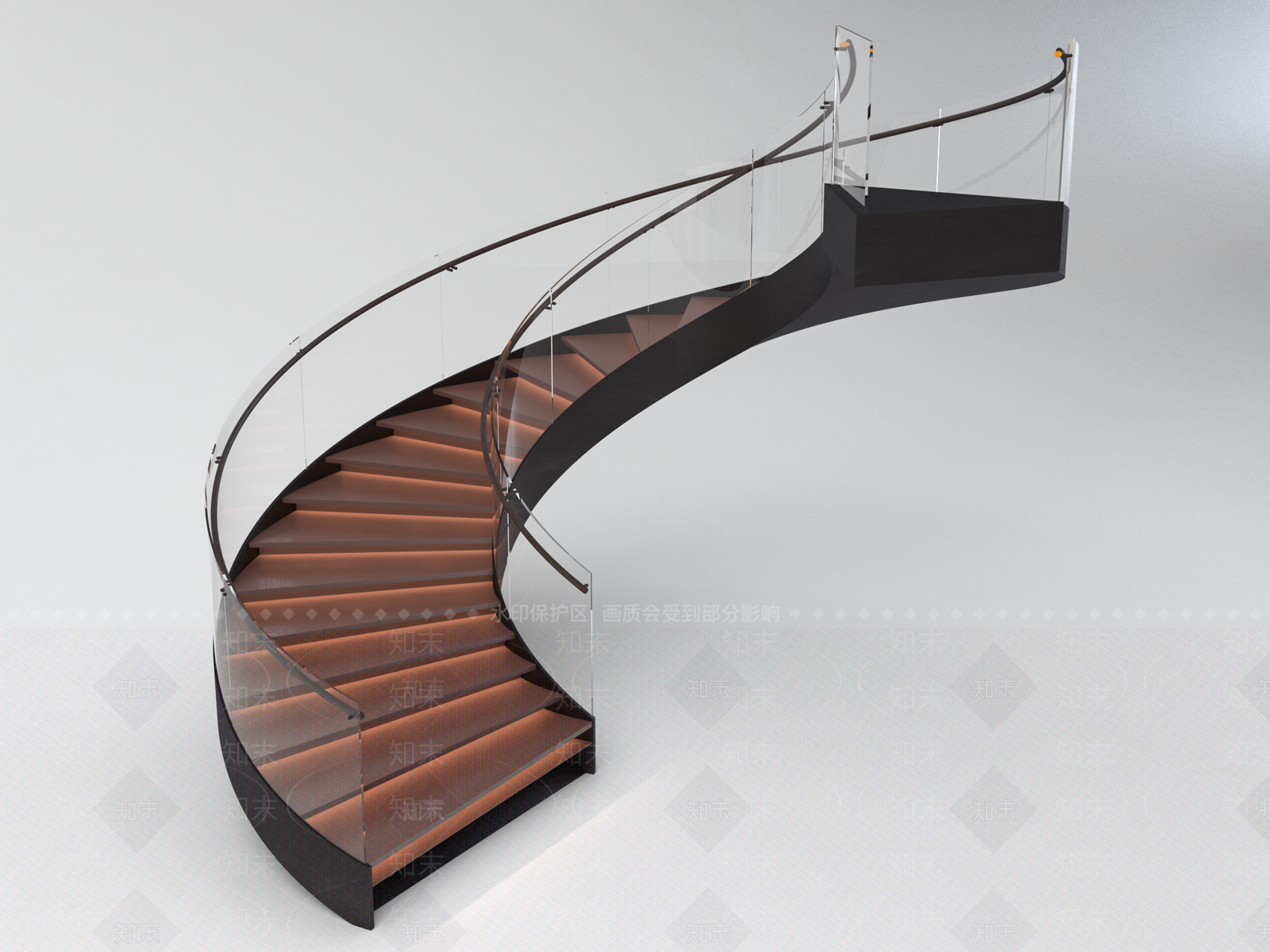 现代旋转楼梯3D模型下载【ID:1155557536】