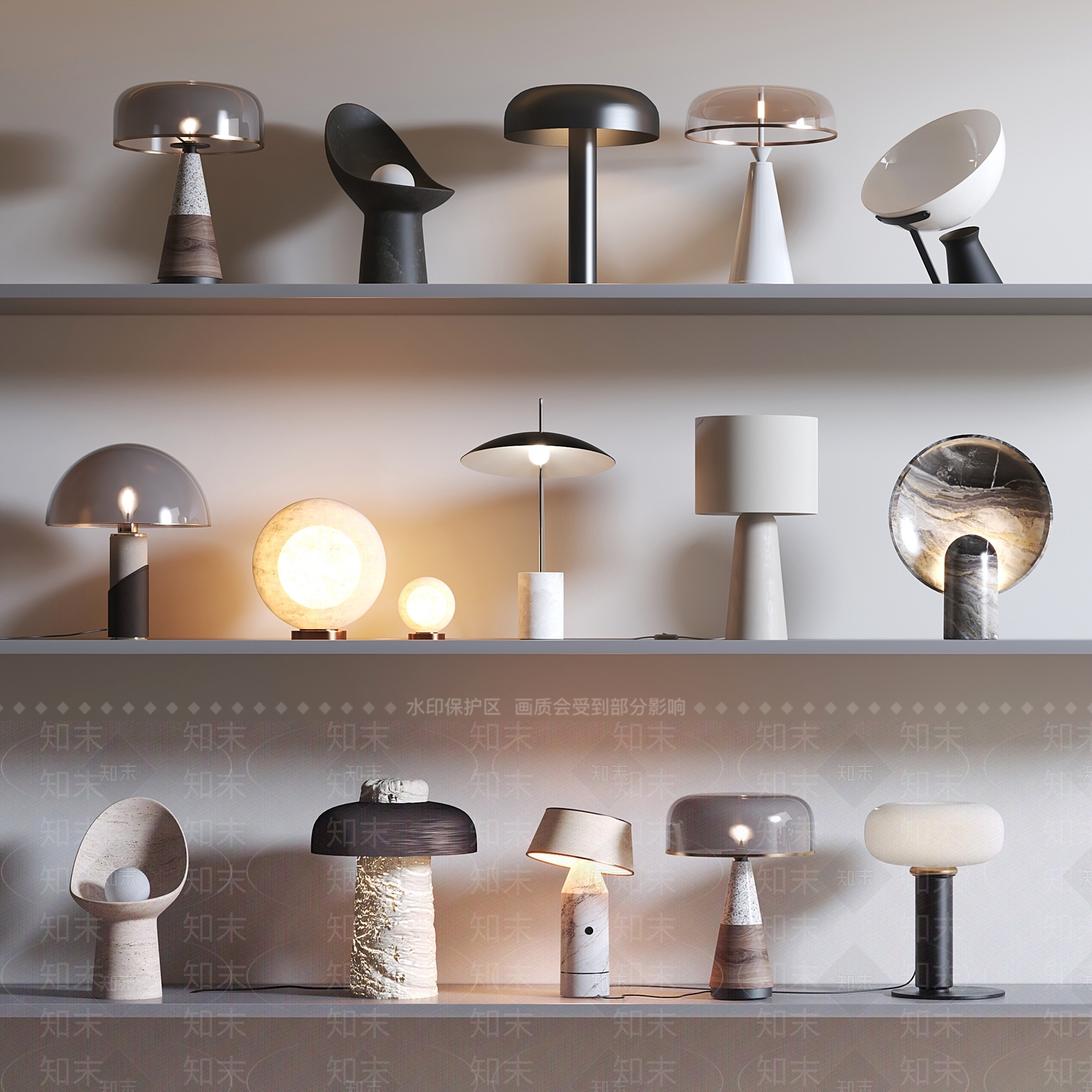 现代创意台灯SU模型下载【ID:1155558435】