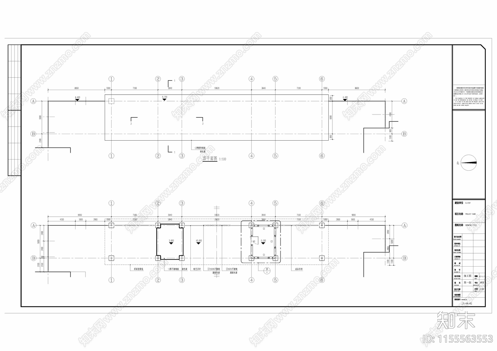 小区大门包括结构cad施工图下载【ID:1155563553】