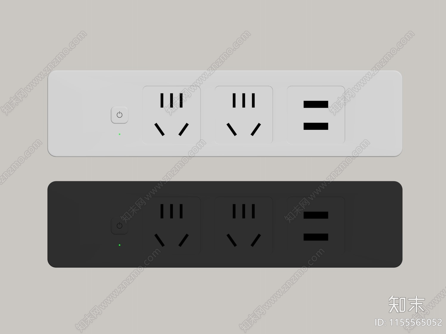 现代智能嵌入式插座面板SU模型下载【ID:1155565052】