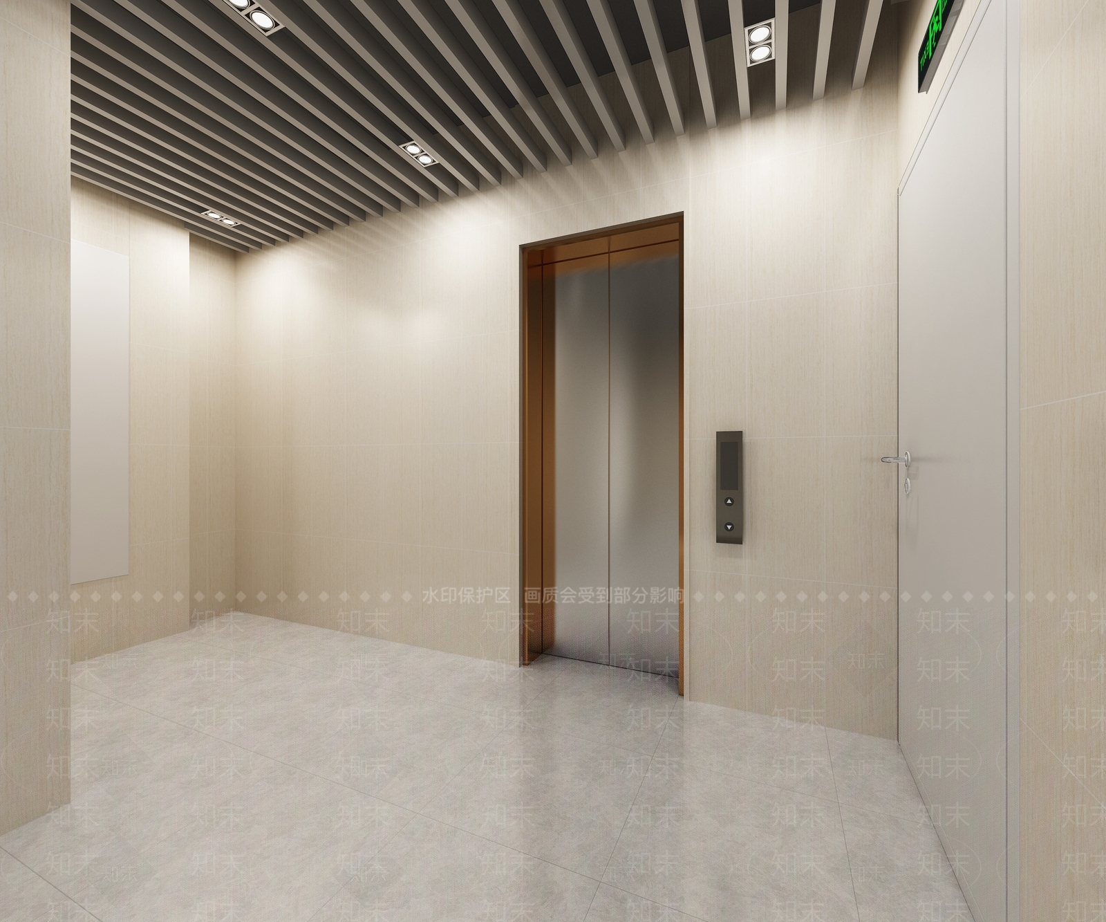 现代电梯间3D模型下载【ID:1155569468】
