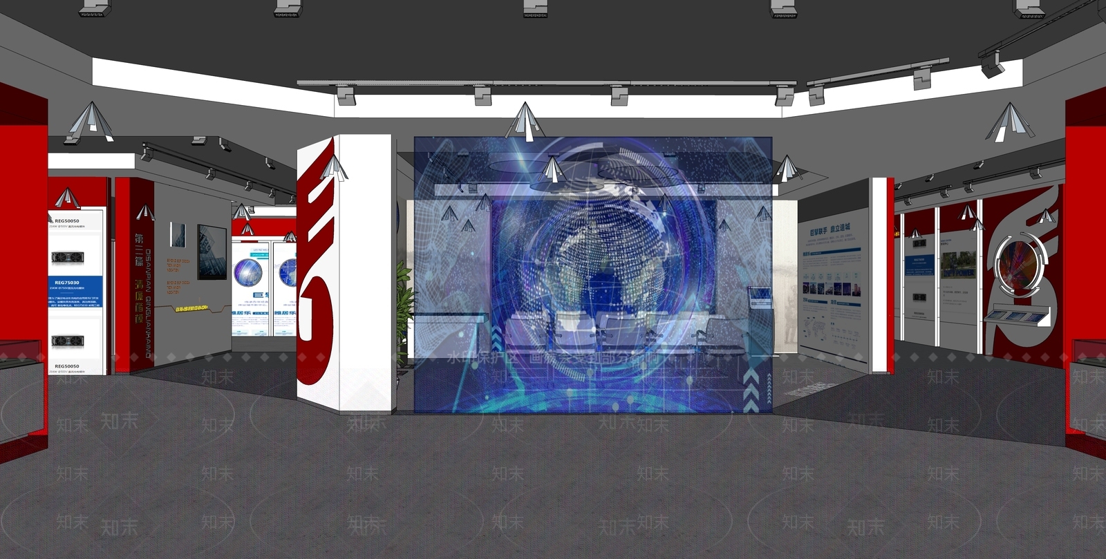 现代内蒙古银行党建廉政展厅SU模型下载【ID:1155851475】