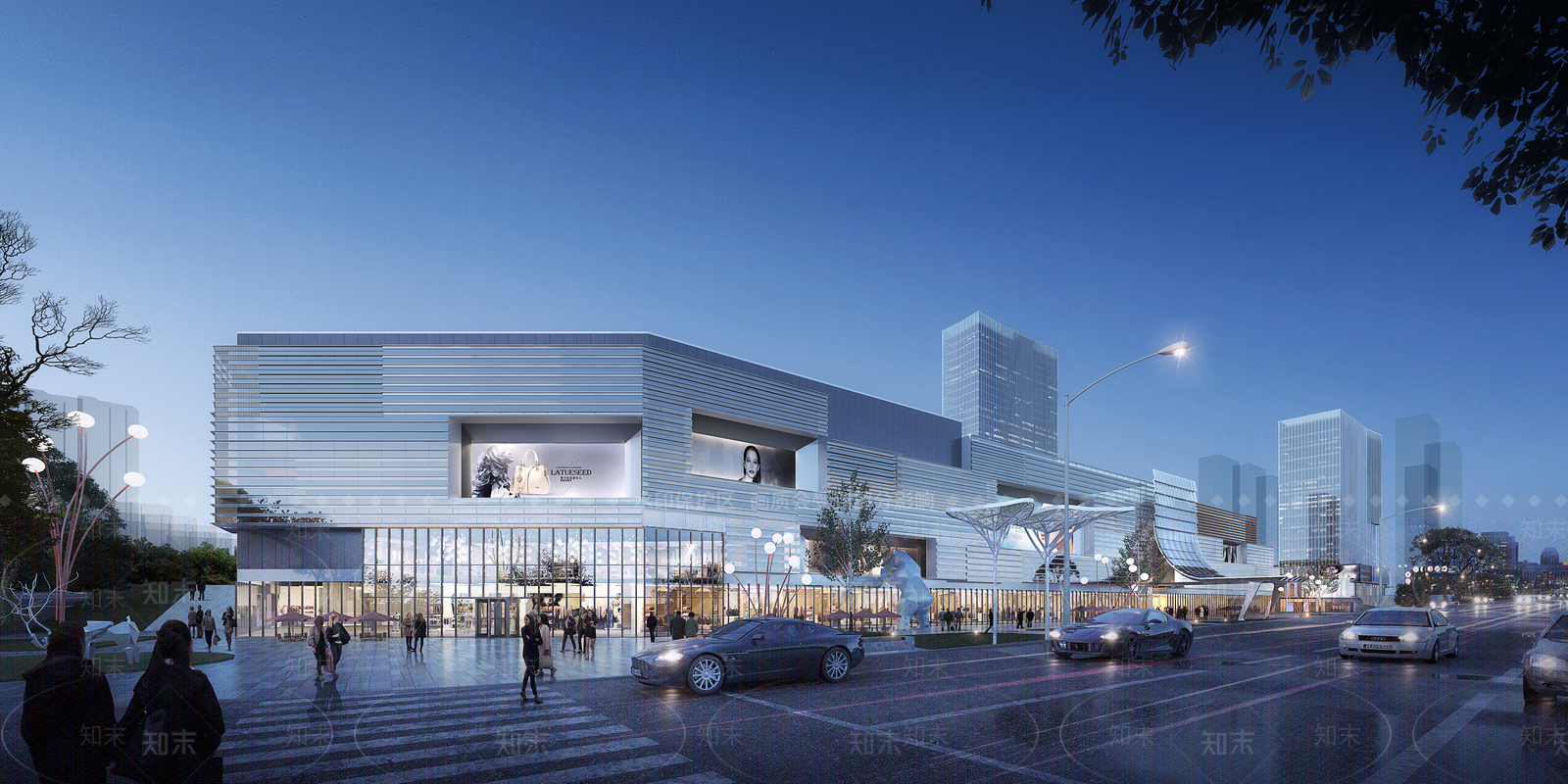 现代大型商业综合体多层商业建筑SU模型下载【ID:1155573915】