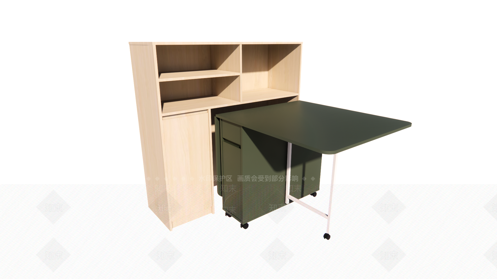 现代折叠餐桌SU模型下载【ID:1155574978】