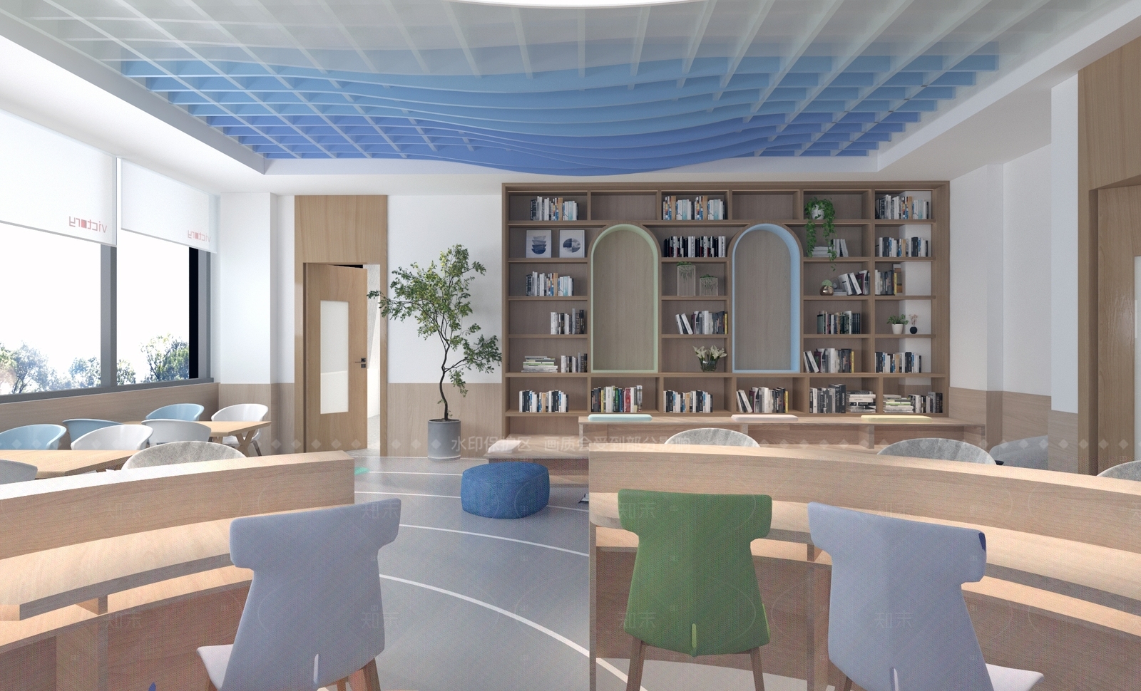 现代图书馆3D模型下载【ID:1214344832】