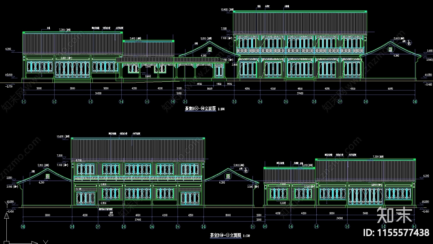 茶室B建筑cad施工图下载【ID:1155577438】