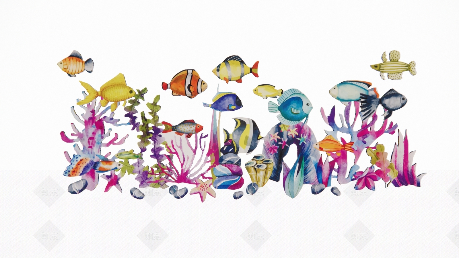 2D现代海洋鱼类热带鱼观赏鱼海底世界剪影SU模型下载【ID:1155581090】