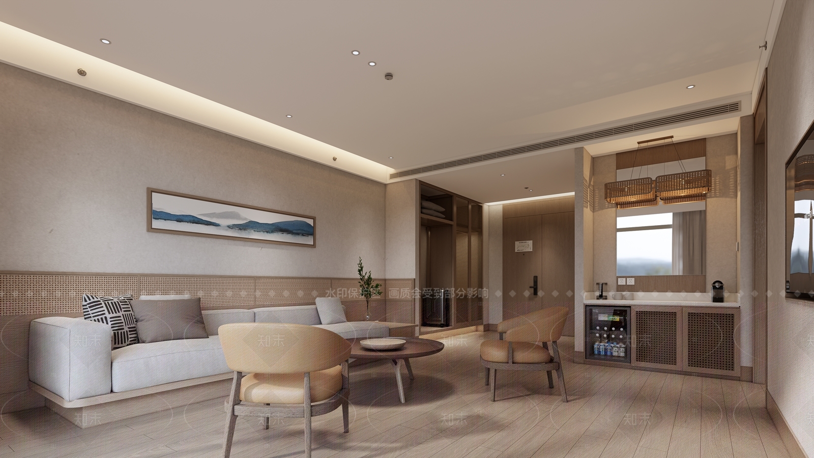 现代酒店客房SU模型下载【ID:1215933035】