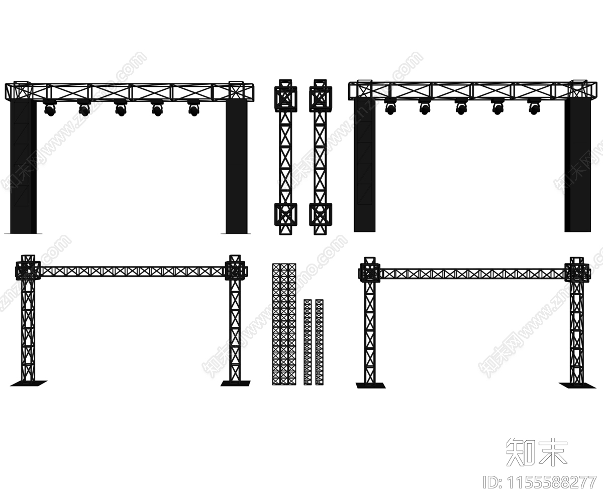 现代灯光架SU模型下载【ID:1155588277】