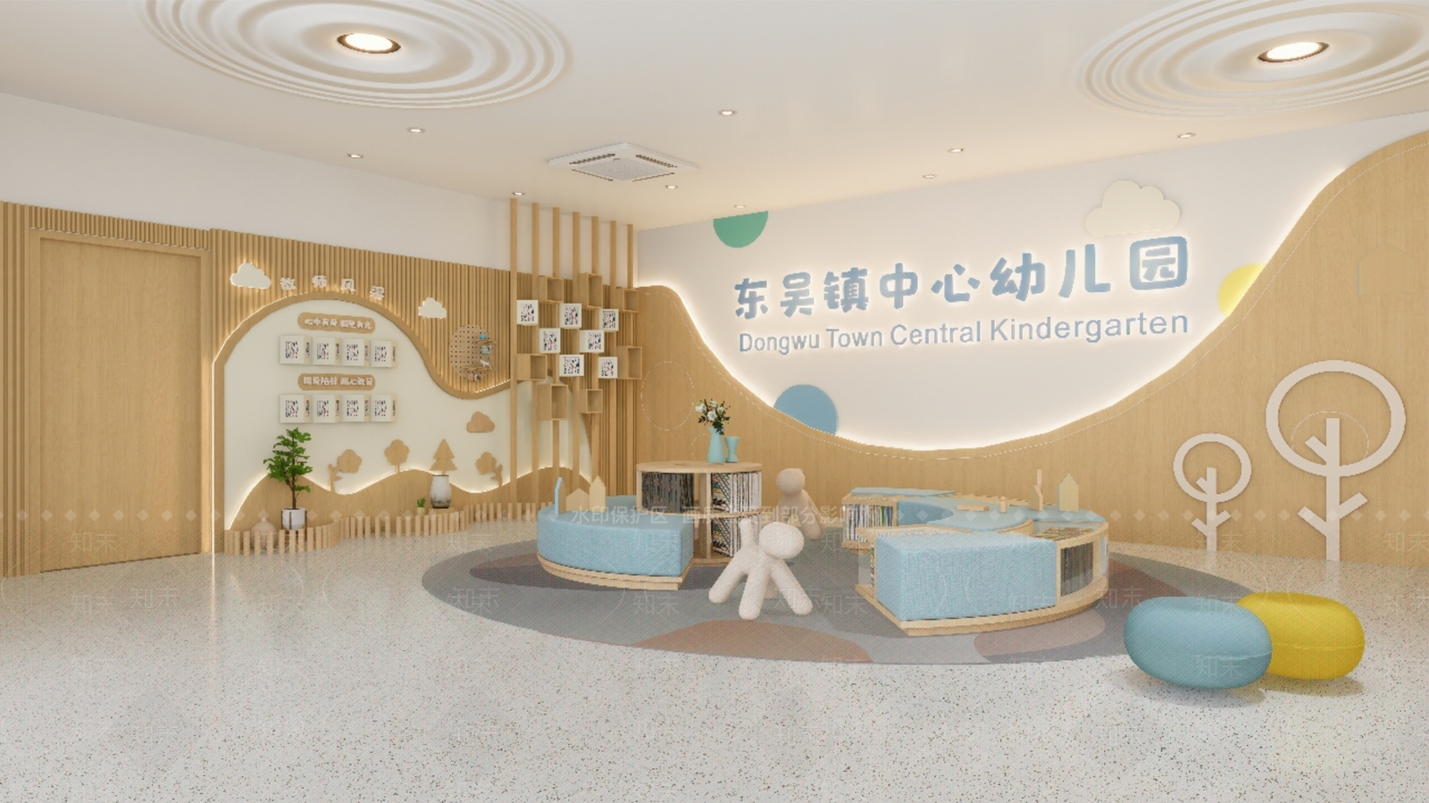 现代幼儿园大厅SU模型下载【ID:1155589430】