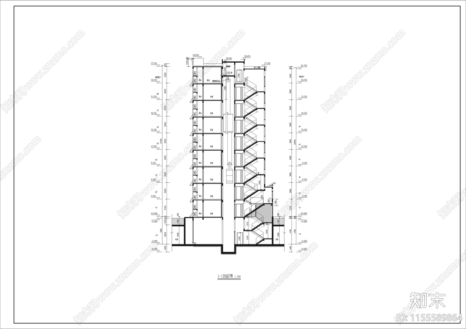 新古典风格洋房住宅cad施工图下载【ID:1155589864】