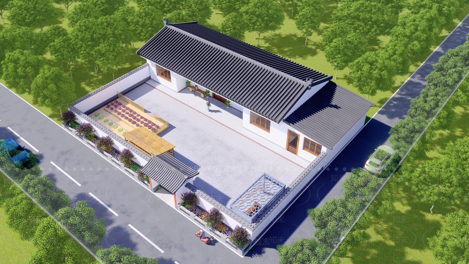 中式农村住宅SU模型下载【ID:1155590460】