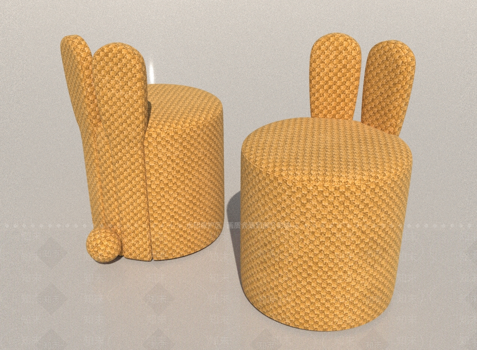 现代沙发凳3D模型下载【ID:1155595819】